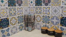 Load and play video in Gallery viewer, Mosaic Tile Stickers, Pack Of 16, All Sizes, Waterproof, Azulejo Transfers For Kitchen / Bathroom Tiles C34