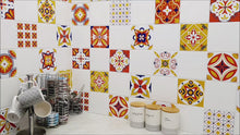Load and play video in Gallery viewer, Mosaic Tile Stickers, Pack Of 16, All Sizes, Waterproof, Azulejo Transfers For Kitchen / Bathroom Tiles C13