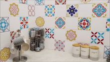 Load and play video in Gallery viewer, Mosaic Tile Stickers, Pack Of 16, All Sizes, Waterproof, Azulejo Transfers For Kitchen / Bathroom Tiles C46