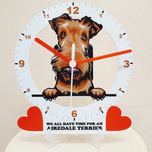 Load image into Gallery viewer, Dog Breed Clocks, Your favourite Peeking Dog On A Quartz Clock, Stand or Wall Mounted, 200mm