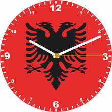 Load image into Gallery viewer, Flag Clock - Beginning With A - G, Flag Of Your Chosen Country On A Quartz Clock, Stand or Wall Mounted, 200mm