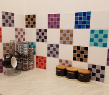 Load image into Gallery viewer, Mosaic Tile Stickers, Waterproof Transfers, Pack Of 16 for 100mm - 150mm - 200mm / 4 - 6 - 8 Inch square Kitchen Bathroom Tiles ML01 - Bolsover Designs