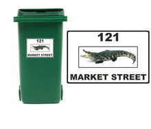 Load image into Gallery viewer, 3 x Animal Themed Wheelie Bin Stickers, Address Sign, House Home or Business, Door Number Road Name Sticker, A5 or A4 Size - Bolsover Designs