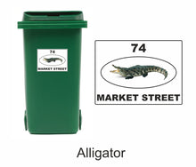 Load image into Gallery viewer, 3 x Animal Themed Wheelie Bin Stickers, Address Sign, House Home or Business, Door Number Road Name Sticker, A5 or A4 Size - Bolsover Designs