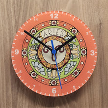 Load image into Gallery viewer, Signs Of The Zodiac Quartz Clock, All 12 Starsigns Available, 2 Different Sizes, Perfect for Astrology Fan, Battery Included