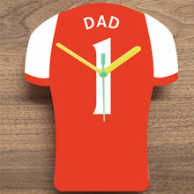 Load image into Gallery viewer, Number 1 DAD Quartz Clock In Shape of Football Shirts In Your Favourite Team Colours