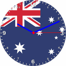 Load image into Gallery viewer, Flag Clock - Beginning With A - G, Flag Of Your Chosen Country On A Quartz Clock, Stand or Wall Mounted, 200mm