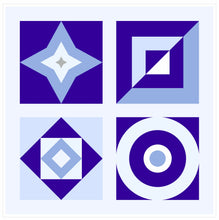 Load image into Gallery viewer, Mosaic Tile Stickers, Pack Of 16, All Sizes, Waterproof, Blue Transfers For Kitchen / Bathroom Tiles BL04 - Bolsover Designs