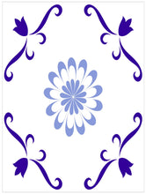 Load image into Gallery viewer, Pack Of 12 Blue Pattern Mosaic Waterproof Tile Stickers, Transfers For 150mm x 200mm or 200mm x 250mm Kitchen or Bathroom Tiles Design BL06 - Bolsover Designs