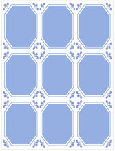 Load image into Gallery viewer, Pack Of 12 Blue Pattern Mosaic Waterproof Tile Stickers, Transfers For 150mm x 200mm or 200mm x 250mm Kitchen or Bathroom Tiles Design BL06 - Bolsover Designs