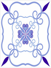 Load image into Gallery viewer, Pack Of 12 Blue Pattern Mosaic Waterproof Tile Stickers, Transfers For 150mm x 200mm or 200mm x 250mm Kitchen or Bathroom Tiles Design BL06 - Bolsover Designs