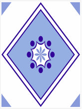 Load image into Gallery viewer, Pack Of 12 Blue Pattern Mosaic Waterproof Tile Stickers, Transfers For 150mm x 200mm or 200mm x 250mm Kitchen or Bathroom Tiles Design BL06 - Bolsover Designs