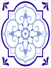 Load image into Gallery viewer, Pack Of 12 Blue Pattern Mosaic Waterproof Tile Stickers, Transfers For 150mm x 200mm or 200mm x 250mm Kitchen or Bathroom Tiles Design BL06 - Bolsover Designs
