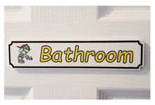 Load image into Gallery viewer, Bathroom Door Sign in Wood or Acrylic, Choice of 6 Great Classic or Fun Plaque Designs