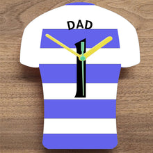 Load image into Gallery viewer, Number 1 DAD Quartz Clock In Shape of Football Shirts In Your Favourite Team Colours