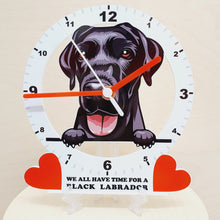 Load image into Gallery viewer, Dog Breed Clocks, Your favourite Peeking Dog On A Quartz Clock, Stand or Wall Mounted, 200mm