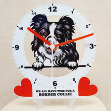 Load image into Gallery viewer, Dog Breed Clocks, Your favourite Peeking Dog On A Quartz Clock, Stand or Wall Mounted, 200mm