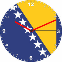 Load image into Gallery viewer, Flag Clock - Beginning With A - G, Flag Of Your Chosen Country On A Quartz Clock, Stand or Wall Mounted, 200mm