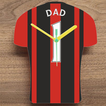 Load image into Gallery viewer, Number 1 DAD Quartz Clock In Shape of Football Shirts In Your Favourite Team Colours