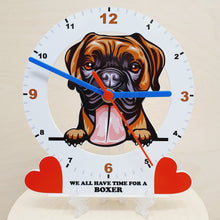 Load image into Gallery viewer, Dog Breed Clocks, Your favourite Peeking Dog On A Quartz Clock, Stand or Wall Mounted, 200mm