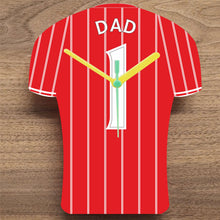 Load image into Gallery viewer, Number 1 DAD Quartz Clock In Shape of Football Shirts In Your Favourite Team Colours