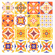 Load image into Gallery viewer, Mosaic Tile Stickers, Pack Of 16, All Sizes, Waterproof, Azulejo Transfers For Kitchen / Bathroom Tiles C13 - Bolsover Designs