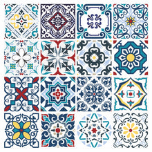Load image into Gallery viewer, Mosaic Tile Stickers, Pack Of 16, All Sizes, Waterproof, Azulejo Transfers For Kitchen / Bathroom Tiles C17 - Bolsover Designs