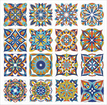 Load image into Gallery viewer, Mosaic Tile Stickers, Pack Of 16, All Sizes, Waterproof, Azulejo Transfers For Kitchen / Bathroom Tiles C19 - Bolsover Designs