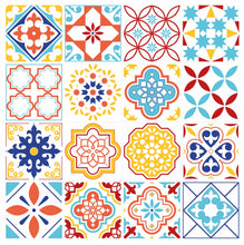 Load image into Gallery viewer, Mosaic Tile Stickers, Pack Of 16, All Sizes, Waterproof, Azulejo Transfers For Kitchen / Bathroom Tiles C46 - Bolsover Designs