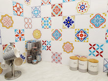 Load image into Gallery viewer, Mosaic Tile Stickers, Pack Of 16, All Sizes, Waterproof, Azulejo Transfers For Kitchen / Bathroom Tiles C46 - Bolsover Designs