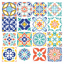 Load image into Gallery viewer, Mosaic Tile Stickers, Pack Of 16, All Sizes, Waterproof, Azulejo Transfers For Kitchen / Bathroom Tiles C56 - Bolsover Designs