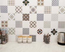 Load image into Gallery viewer, Mosaic Tile Stickers, Pack Of 16, All Sizes, Waterproof, Azulejo Transfers For Kitchen / Bathroom Tiles C59 - Bolsover Designs