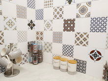 Load image into Gallery viewer, Mosaic Tile Stickers, Pack Of 16, All Sizes, Waterproof, Azulejo Transfers For Kitchen / Bathroom Tiles C59 - Bolsover Designs