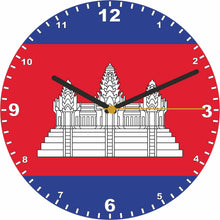 Load image into Gallery viewer, Flag Clock - Beginning With A - G, Flag Of Your Chosen Country On A Quartz Clock, Stand or Wall Mounted, 200mm