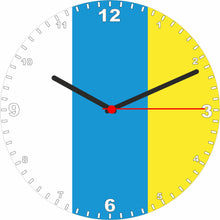 Load image into Gallery viewer, Flag Clock - Beginning With A - G, Flag Of Your Chosen Country On A Quartz Clock, Stand or Wall Mounted, 200mm