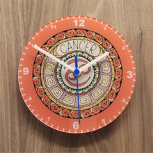 Load image into Gallery viewer, Signs Of The Zodiac Quartz Clock, All 12 Starsigns Available, 2 Different Sizes, Perfect for Astrology Fan, Battery Included