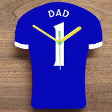 Load image into Gallery viewer, Number 1 DAD Quartz Clock In Shape of Football Shirts In Your Favourite Team Colours