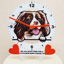 Load image into Gallery viewer, Dog Breed Clocks, Your favourite Peeking Dog On A Quartz Clock, Stand or Wall Mounted, 200mm