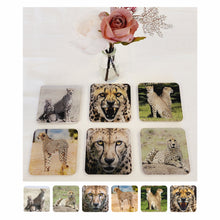 Load image into Gallery viewer, Drinks Coasters, Animal Designs, For Table Top, Mancave Bar, For Coffee Cups, Teacups, Alcoholic Drinks