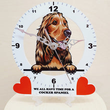 Load image into Gallery viewer, Dog Breed Clocks, Your favourite Peeking Dog On A Quartz Clock, Stand or Wall Mounted, 200mm