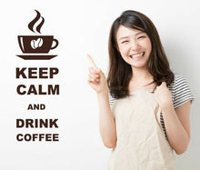 Load image into Gallery viewer, Keep Calm And Drink Coffee Wall Art Decal Sticker for Kitchen Many Colours KCC1 - Bolsover Designs