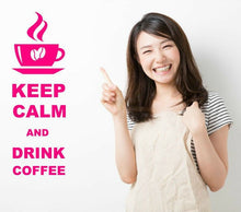 Load image into Gallery viewer, Keep Calm And Drink Coffee Wall Art Decal Sticker for Kitchen Many Colours KCC1 - Bolsover Designs
