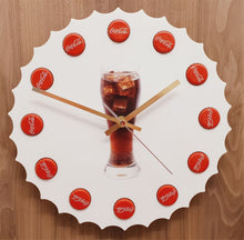 Load image into Gallery viewer, Clock In Style Of Coke Bottle Top With Actual Cocacola Bottle Tops In Place Of Hours