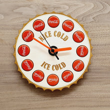 Load image into Gallery viewer, 3D Clock In Style Of Coca Cola Bottle Top With Actual Coke Bottle Tops In Place Of Hours