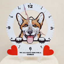 Load image into Gallery viewer, Dog Breed Clocks, Your favourite Peeking Dog On A Quartz Clock, Stand or Wall Mounted, 200mm