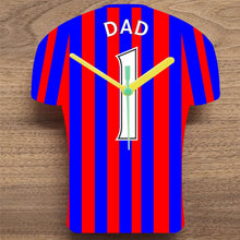 Load image into Gallery viewer, Number 1 DAD Quartz Clock In Shape of Football Shirts In Your Favourite Team Colours