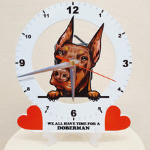 Load image into Gallery viewer, Dog Breed Clocks, Your favourite Peeking Dog On A Quartz Clock, Stand or Wall Mounted, 200mm