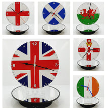 Load image into Gallery viewer, Flag Clock - Beginning With A - G, Flag Of Your Chosen Country On A Quartz Clock, Stand or Wall Mounted, 200mm