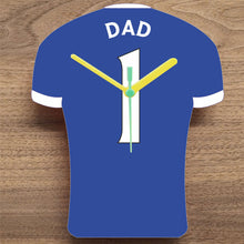Load image into Gallery viewer, Number 1 DAD Quartz Clock In Shape of Football Shirts In Your Favourite Team Colours