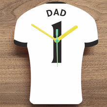 Load image into Gallery viewer, Number 1 DAD Quartz Clock In Shape of Football Shirts In Your Favourite Team Colours